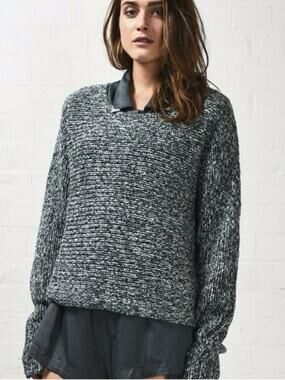 One Teaspoon Chunky Knit Jumper Sweater Heather Gray Size Small